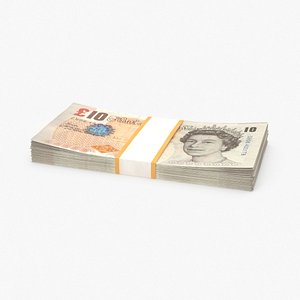 3D 10-pound-note---stack