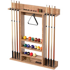 3D Billiards Cue Rack model