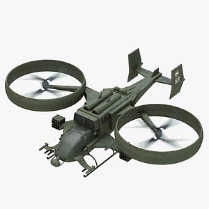 scifi helicopter 3d model