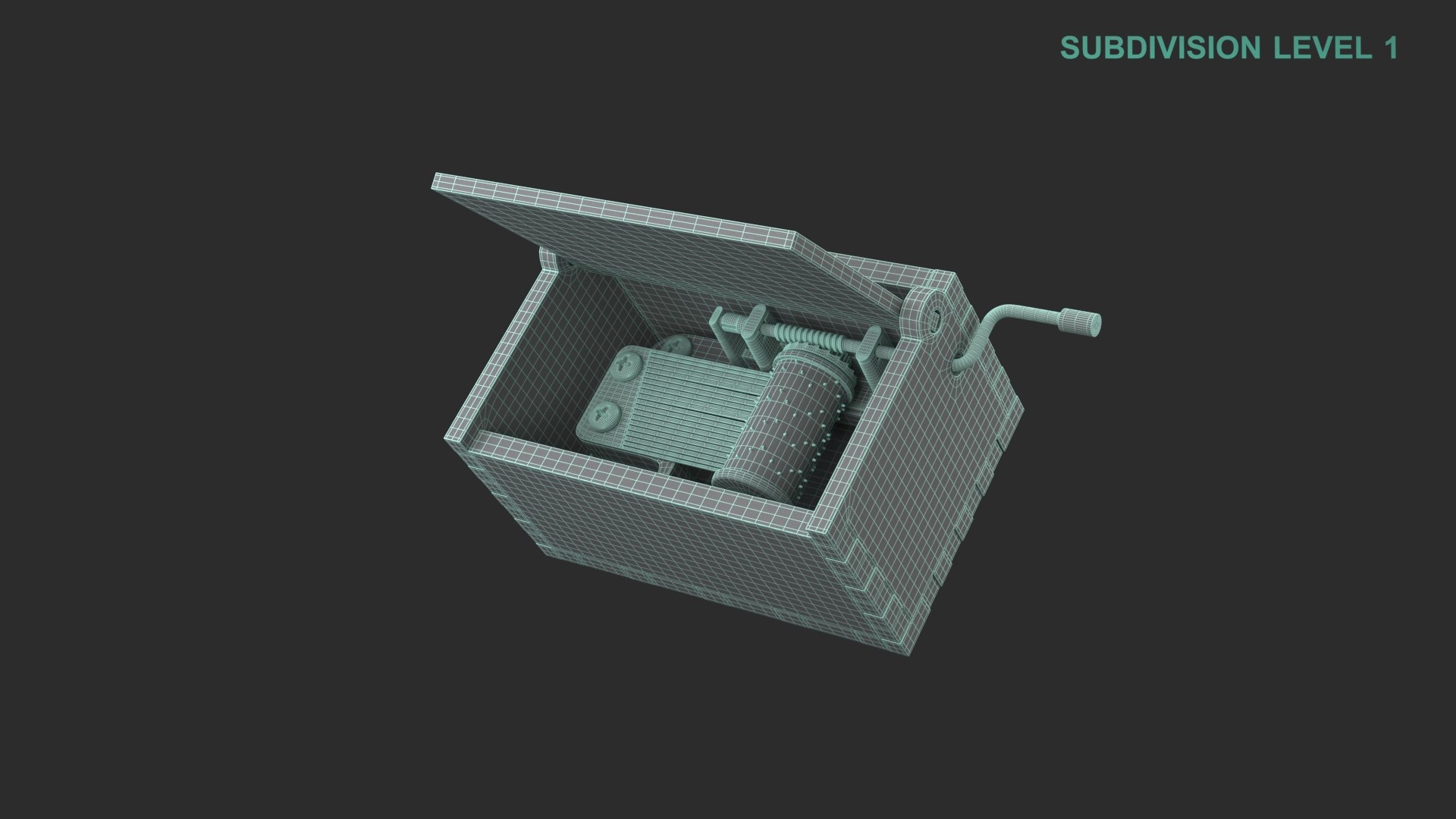 3D Music Box https://p.turbosquid.com/ts-thumb/Yg/EaAJob/I4/wireframe0004/jpg/1678250992/1920x1080/fit_q87/1f64d9c6cb5142720e09a7cbf7b2d29d3415e0c5/wireframe0004.jpg
