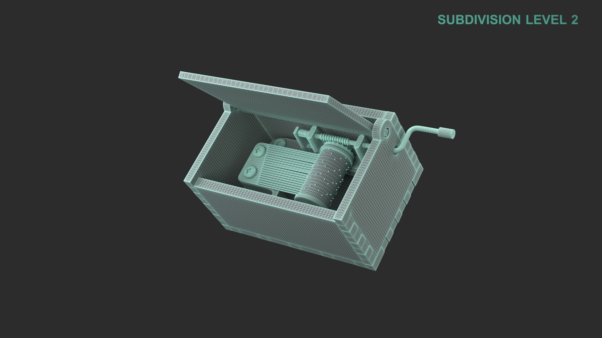 3D Music Box https://p.turbosquid.com/ts-thumb/Yg/EaAJob/Rj/wireframe0001/jpg/1678250991/1920x1080/fit_q87/749b20696f5699f7ff548a30f5e8f5ad96a21a52/wireframe0001.jpg