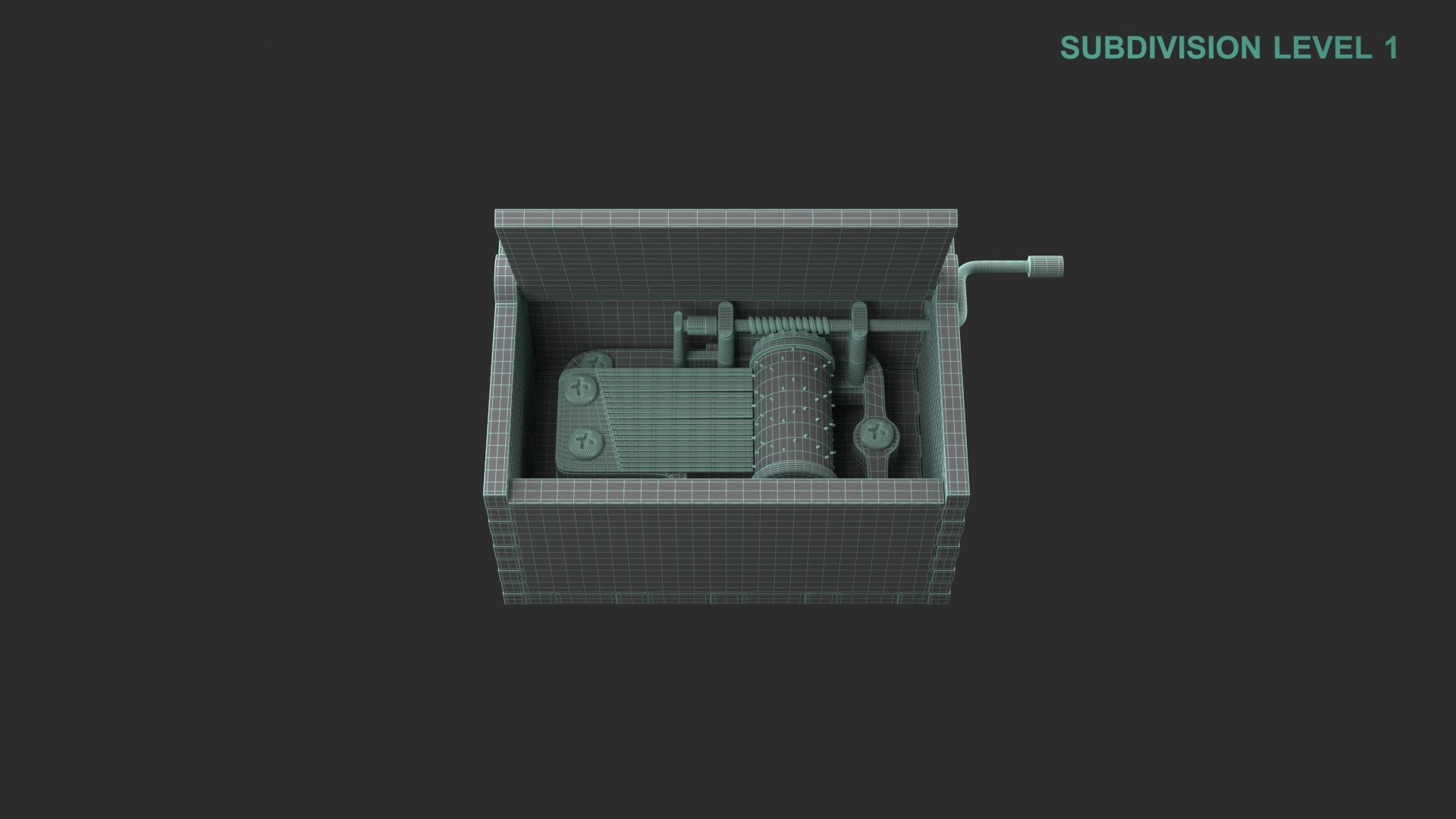 3D Music Box https://p.turbosquid.com/ts-thumb/Yg/EaAJob/bp/wireframe0005/jpg/1678250993/1920x1080/fit_q87/d529f7db63211592f806dd8bc3f216a857f107bf/wireframe0005.jpg