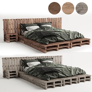 3D Wood pallet bed