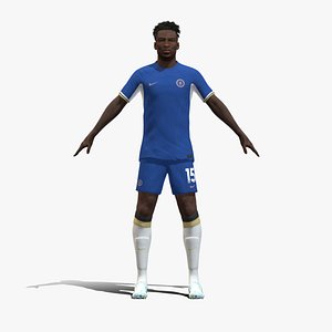 3D Rigged Nicolas Jackson Chelsea 2024