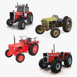3D vintage tractors 2 model