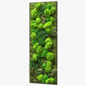 Green Moss Wall with Preserved Plants