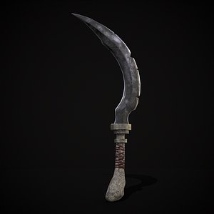3D Flawed Bone Handle Sickle