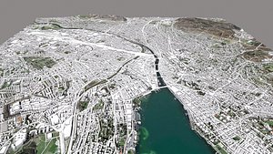 Cityscape Zurich Switzerland 3D