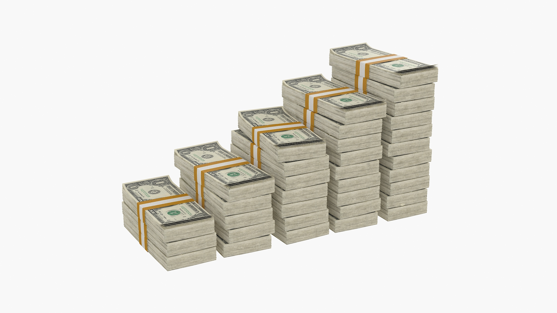3D 1 Dollar Bill Stack Ladder Model - TurboSquid 1963921