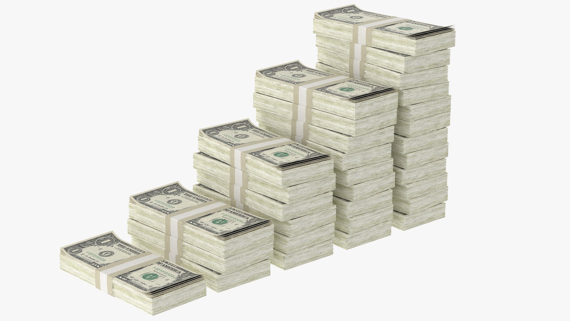 modelo 3d 1 Dollar Bill Stack Ladder TurboSquid 1963921