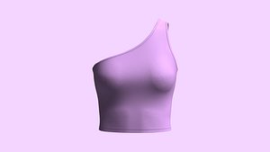 3D model Girls one shoulder Tops