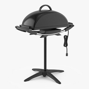Dome Lid Electric BBQ Grill Black