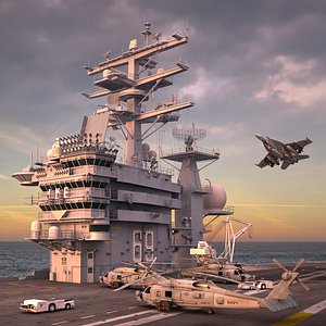 cvn 69 aircraft 3d model