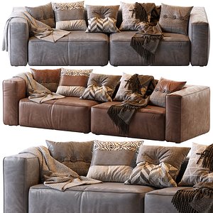 3D model ello Taos Brown Right Arm Corner Sectional