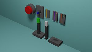 3D Low Poly Interactables Pack model