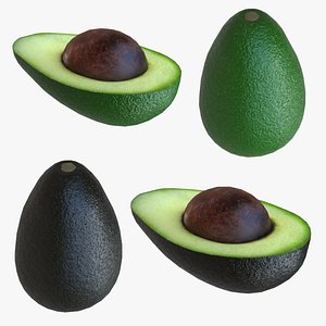 Set of Low Poly Avocados model