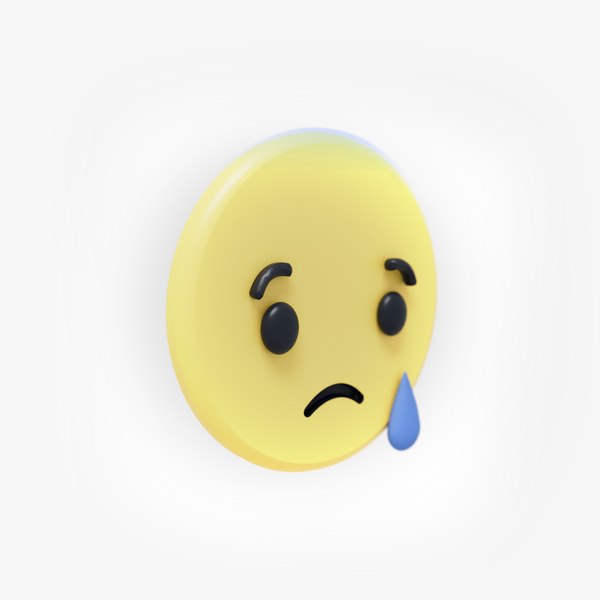 Sad Icon FaceBook Reaction Emoji 3D model