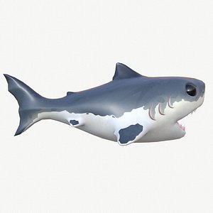stylized baby shark 3D model