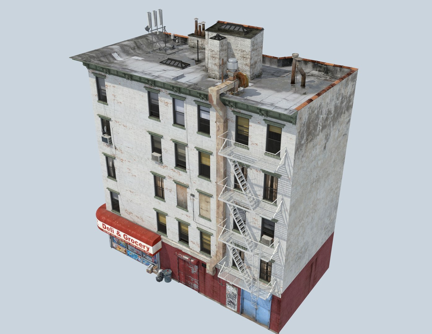 3d Deli Building Architectural Model