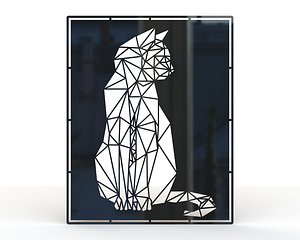 Geometric Cat Silhouette Metal Wall Art Design