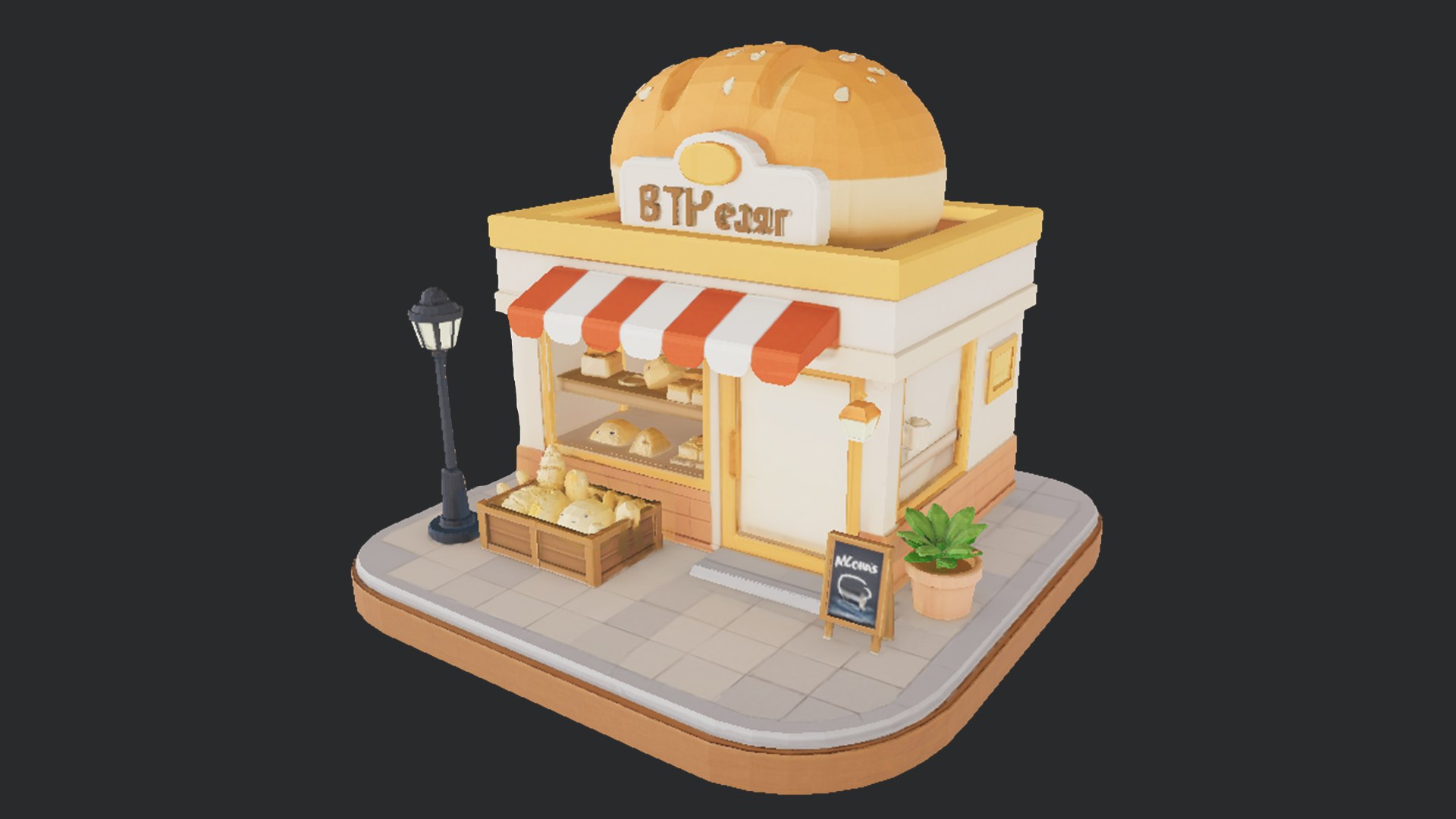 3D Bakery Shop Low Poly Stylized Building Model 3D Model - TurboSquid ...
