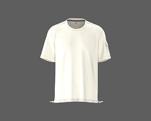 3D Mens t-shirt with flap pocket on sleeve with technical detailing on hem