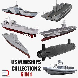 US Warships 3D Models Collection 2