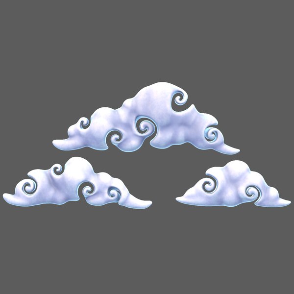 3D Clouds cartoon V05