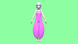 Girls Meta Fashion Dress In Low Poly model