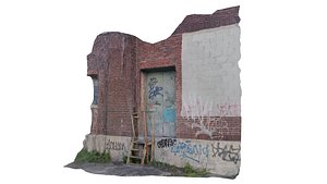 Abandoned Metal Door with Graffiti Photoscanned