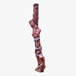 Wood sculpture old man 02 high-poly 3D model 3D model