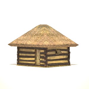 Low poly medieval Hut