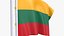 Lithuania Flag Stand Pole Animated Loop 3D model