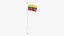 Lithuania Flag Stand Pole Animated Loop 3D model