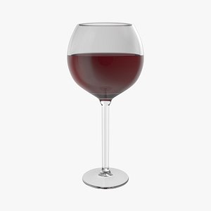 3D red burgundy wine glass model