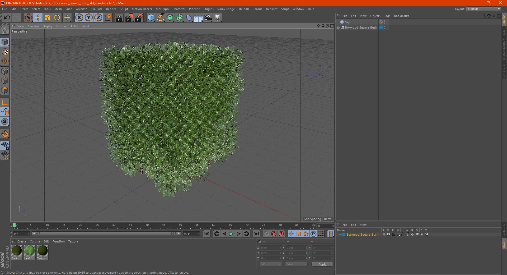 Boxwood Bush Square 3D - TurboSquid 1574958