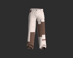 Mens color block corduroy pant