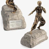 Small Bronze Figure of Bruce Lee on Stone Pedestal
