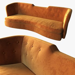 sofa orange mustard 3D model