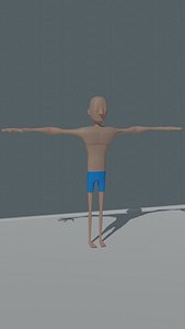 3D swimmer animation character model