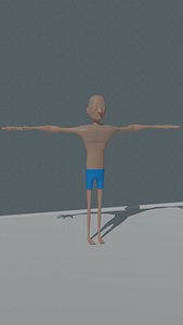 Swimmer man low poly