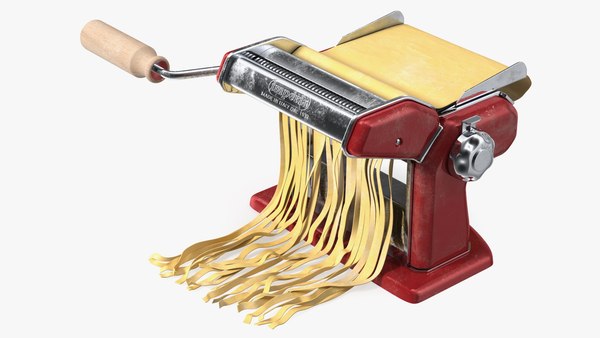 Imperia Pasta Machine with Fettuccine & Linguine Attachment, Red