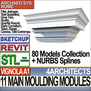 Architectural Moulding Modules Collection Revit STL Printable