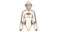 Girls Color Block Hooded Bodysuit