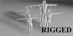 4 human  3d base RIGGED mesh