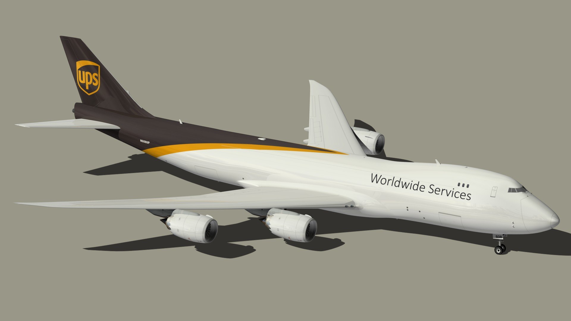 Boeing 747 8F UPS model - TurboSquid 2162805