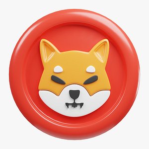 Shiba Inu or SHIB red crypto coin with cartoon style