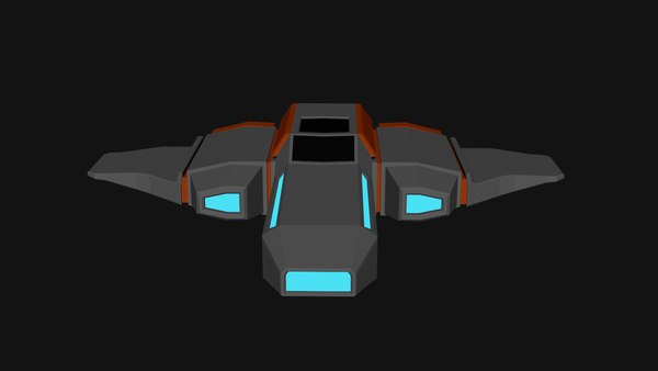 modelo 3d Nave espacial de ciencia ficción Low Poly - TurboSquid 1840274