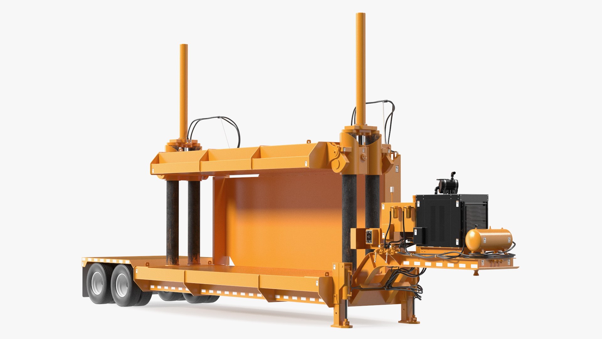 Mobile Car Press Yellow 3D model preview