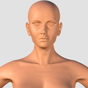 A high-polygon base for creating female 3D models
